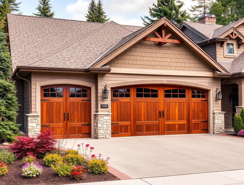 Premium carriage style garage doors with decorative hardware in Corvallis Oregon